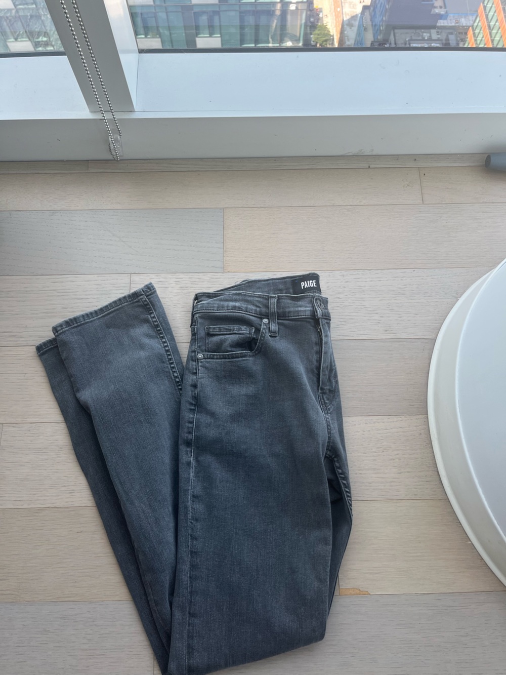 PAIGE Charcoal Straight Leg Jeans